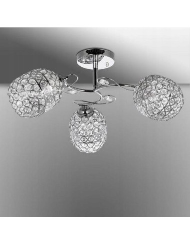 Lampa wiszącą K-N 2970/3 z koronkowymi kloszami, elegancka w kolorze srebrnym, 3-punktowe oświetlenie do wnętrz.