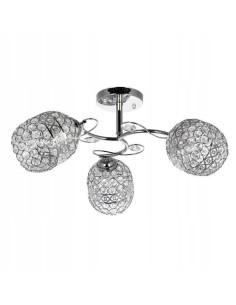 Lampa wiszącą K-N 2970/3 z koronkowymi kloszami, elegancka w kolorze srebrnym, 3-punktowe oświetlenie do wnętrz. 2