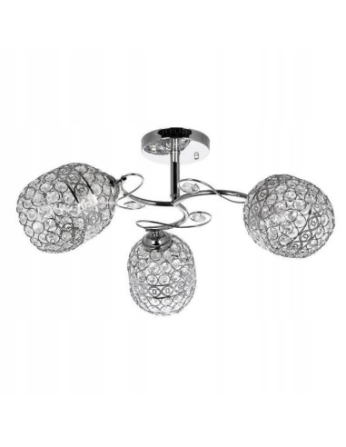 Lampa wiszącą K-N 2970/3 z koronkowymi kloszami, elegancka w kolorze srebrnym, 3-punktowe oświetlenie do wnętrz.