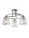 Chromowany żyrandol VENTI z trzema kloszami - elegancka lampa do biura i nowoczesnych wnętrz