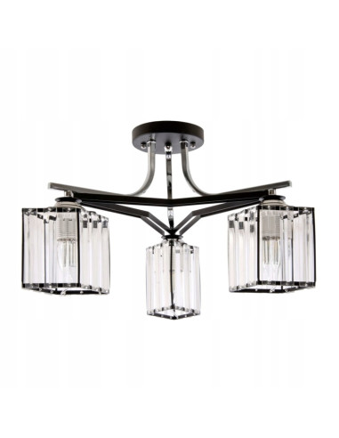 Nowoczesny żyrandol Venti 3582 z metalowymi sześcianami i kryształami - elegancka lampa do jadalni, biura i salonu