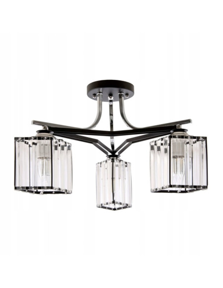 Nowoczesny żyrandol Venti 3582 z metalowymi sześcianami i kryształami - elegancka lampa do jadalni, biura i salonu