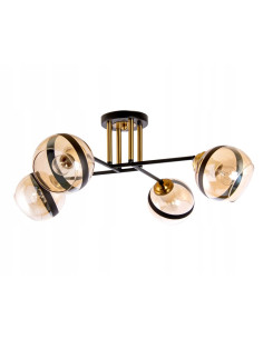 Lampa loftowa Venti z miodowymi kloszami i czarnym akcentem - stylowa iluminacja do sypialni i salonu