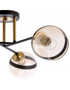 Lampa loftowa Venti z miodowymi kloszami i czarnym akcentem - stylowa iluminacja do sypialni i salonu 2