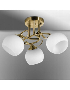 Luksusowy żyrandol vintage na 3 żarówki z tasiemkami w odcieniach złota do nowoczesnych i klasycznych wnętrz