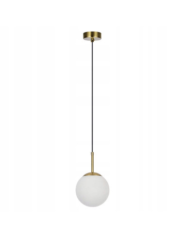 Lampa wisząca Dorado złota z mlecznym kloszem – eleganckie oświetlenie do salonu i jadalni od Light Prestige