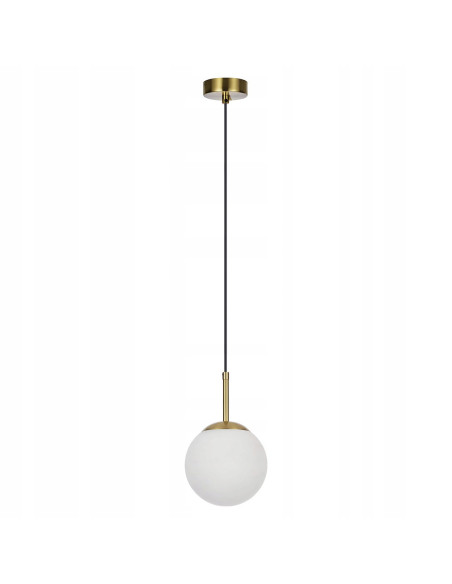 Lampa wisząca Dorado złota z mlecznym kloszem – eleganckie oświetlenie do salonu i jadalni od Light Prestige