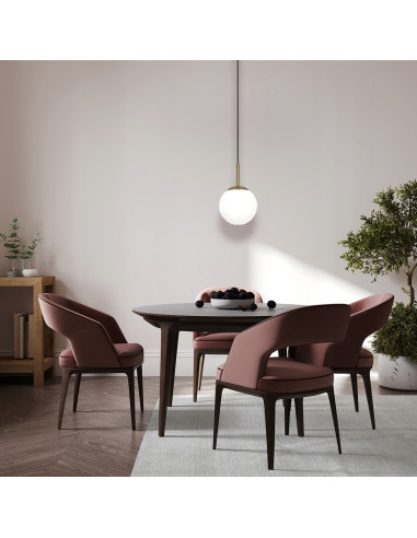 Lampa wisząca Dorado złota z mlecznym kloszem – eleganckie oświetlenie do salonu i jadalni od Light Prestige