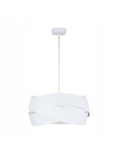 Lampa wisząca TORNADO E27 – Nowoczesny biały żyrandol o minimalistycznym designie do biura i jadalni, 100 cm.