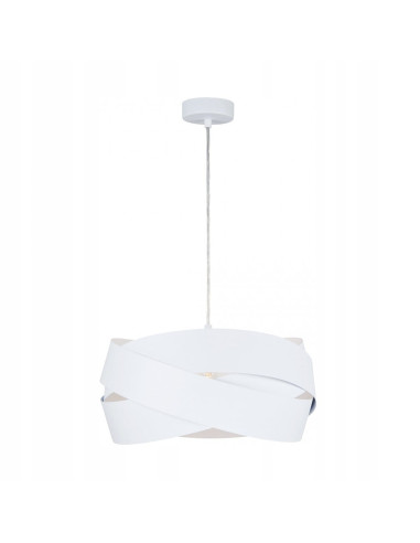 Lampa wisząca TORNADO E27 – Nowoczesny biały żyrandol o minimalistycznym designie do biura i jadalni, 100 cm.