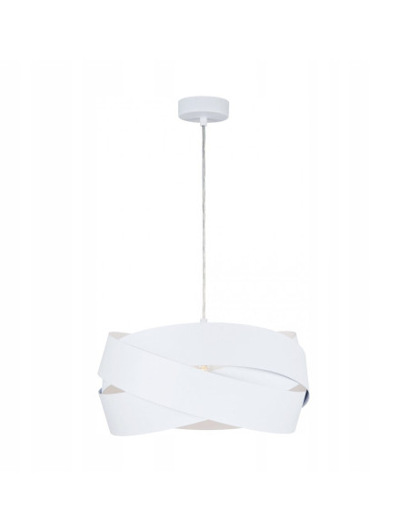Lampa wisząca TORNADO E27 – Nowoczesny biały żyrandol o minimalistycznym designie do biura i jadalni, 100 cm.