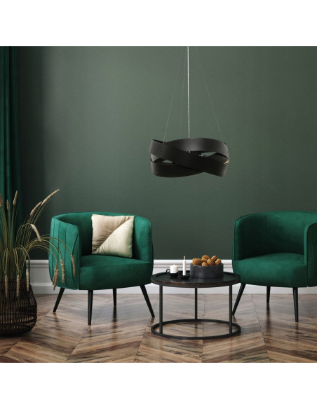 Lampa wisząca TORNADO w kolorze czarnym, metalowa, 3-punktowa E27 do nowoczesnych aranżacji wnętrz.