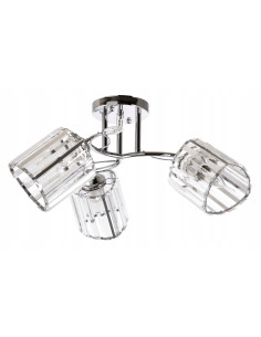 Nowoczesna lampa sufitowa Venti W-N 3703/3 z eleganckimi szklanymi kloszami - 3 źródła światła, czarne wykończenie