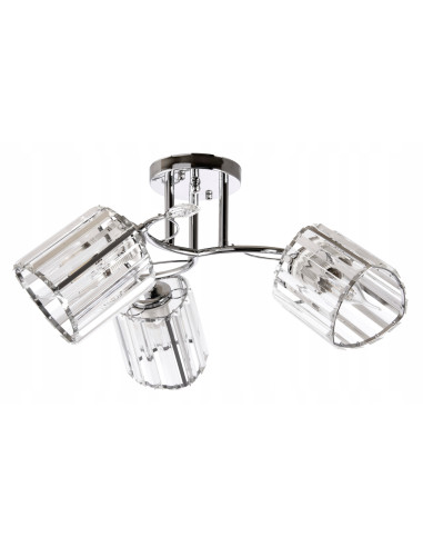 Nowoczesna lampa sufitowa Venti W-N 3703/3 z eleganckimi szklanymi kloszami - 3 źródła światła, czarne wykończenie