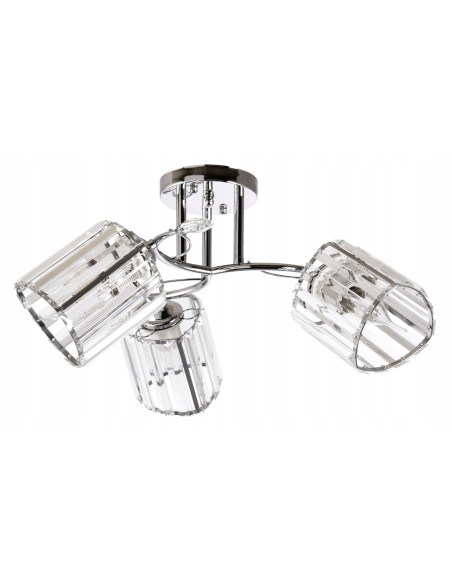 Nowoczesna lampa sufitowa Venti W-N 3703/3 z eleganckimi szklanymi kloszami - 3 źródła światła, czarne wykończenie