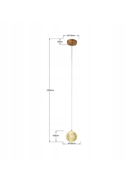 Lampa Wisząca Brillant 1 LED z Regulacją Barwy Światła - Złota Elegancja do Jadalni i Biura