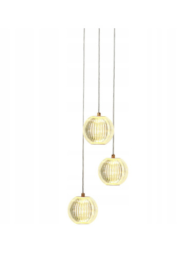 Lampa wisząca Brillant 3 LED w kolorze złotym, elegancka i zmienna barwa światła, styl glamour, Light Prestige