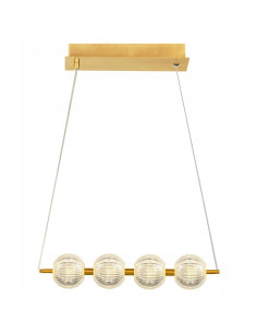 Lampa wisząca Brillant 4 LED - elegancka lampa złota z kryształowymi kloszami, zmienna barwa światła do jadalni i salonu