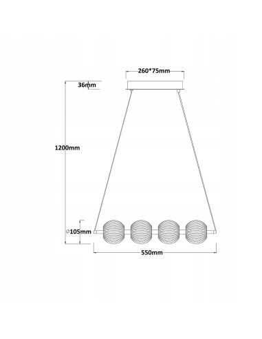 Lampa wisząca Brillant 4 LED - elegancka lampa złota z kryształowymi kloszami, zmienna barwa światła do jadalni i salonu