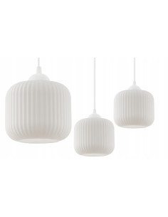 Lampa wisząca RIFFLE, biała z szklanymi kloszami, 4 źródła światła, regulowana długość, eleganckie oświetlenie do wnętrz. 2