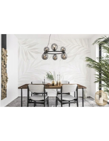 Lampa wisząca AURA w stylu pałacowym z sześcioma szklanymi kulami - eleganckie oświetlenie do wnętrz glam i minimalistycznych