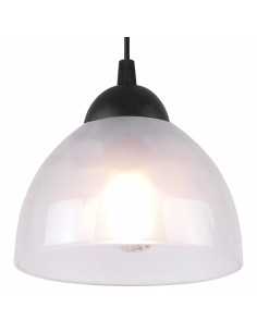 Lampa sufitowa Venice z 4 mlecznymi kloszami w eleganckiej czarnej oprawie do jadalni, salonu i biura 2