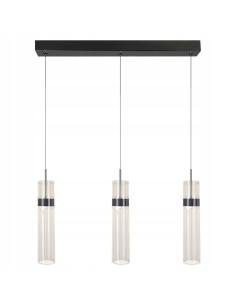 Nowoczesna lampa wisząca Ambiente z regulacją barwy światła, 3 akrylowe klosze, czarna - elegancja do kuchni i jadalni