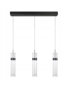 Nowoczesna lampa wisząca Ambiente z regulacją barwy światła, 3 akrylowe klosze, czarna - elegancja do kuchni i jadalni 2