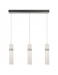 Lampa wisząca LED Ambiente z 3 kloszami w kolorze srebrnym – nowoczesne oświetlenie do kuchni i wnętrz.