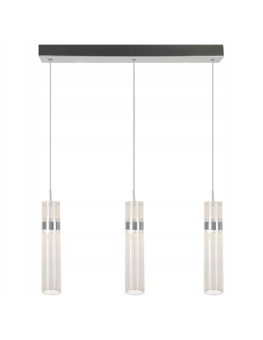 Lampa wisząca LED Ambiente z 3 kloszami w kolorze srebrnym – nowoczesne oświetlenie do kuchni i wnętrz.