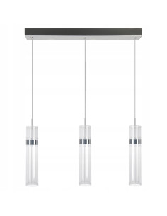 Lampa wisząca LED Ambiente z 3 kloszami w kolorze srebrnym – nowoczesne oświetlenie do kuchni i wnętrz. 2