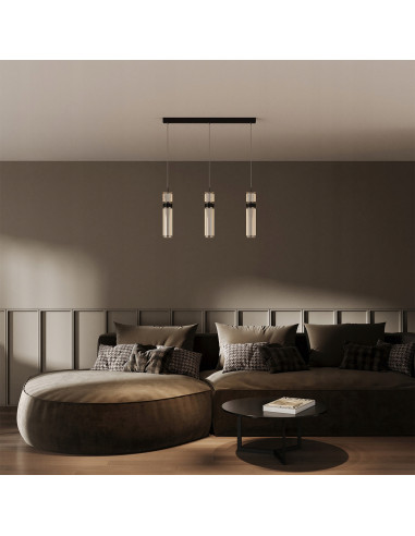 Lampa wisząca LED Ambiente z 3 kloszami w kolorze srebrnym – nowoczesne oświetlenie do kuchni i wnętrz.