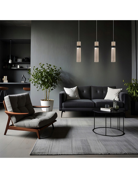 Lampa wisząca LED Ambiente, czarna z różowym złotem, regulowana barwa światła, nowoczesny design do wnętrz