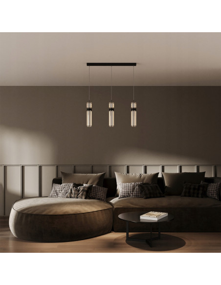 Lampa wisząca LED Ambiente w różowym złocie - nowoczesne oświetlenie do kuchni i jadalni z regulacją barwy światła