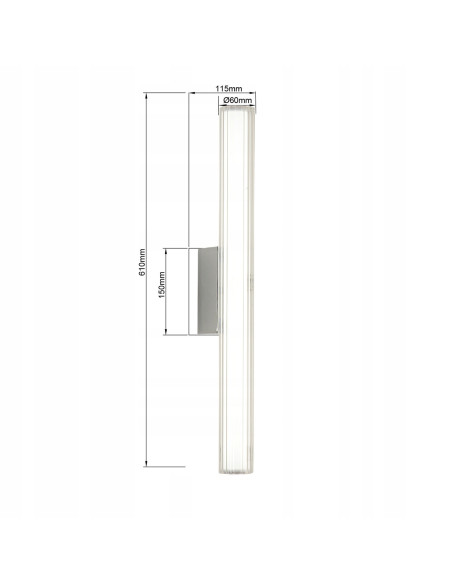 Elegancki kinkiet LED 61 cm z regulacją barw, odporny na wilgoć - Light Prestige LP-0510/1W-61 CH