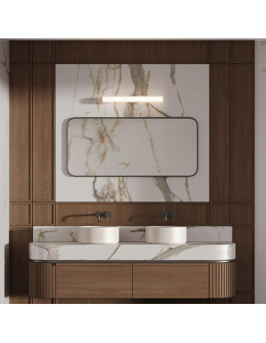 Nowoczesny Kinkiet Linea LED 61 cm Biały IP44 z Regulacją Barwy Światła do Łazienki i Kuchni - Metalowa Oprawa