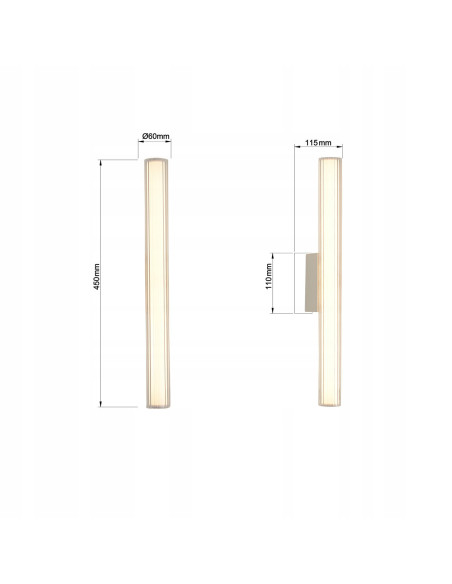 Nowoczesny kinkiet LED z regulacją barwy światła, biały, IP44 - Light Prestige LP-0510/1W-45 WH do łazienek i wnętrz