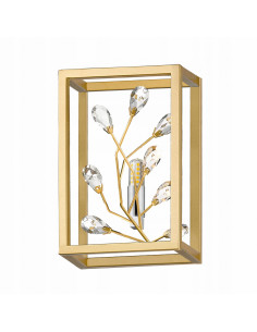 Kinkiet SPRING z motywem roślinnym i złotymi detalami G9 – eleganckie oświetlenie do nowoczesnych wnętrz