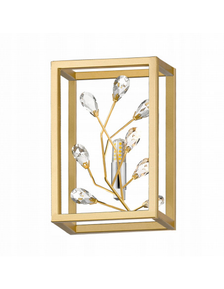 Kinkiet SPRING z motywem roślinnym i złotymi detalami G9 – eleganckie oświetlenie do nowoczesnych wnętrz