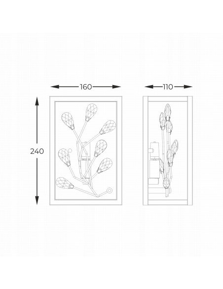Kinkiet SPRING z motywem roślinnym i złotymi detalami G9 – eleganckie oświetlenie do nowoczesnych wnętrz