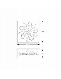 Lampa sufitowa SPRING z czarnego metalu i kryształami, 4-punktowa, nowoczesny design do każdego wnętrza 2