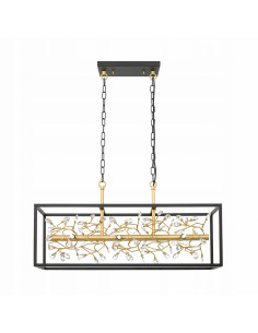 Lampa wisząca SPRING G9 w eleganckim czarnym i złotym kolorze - nowoczesny akcent do każdego wnętrza.