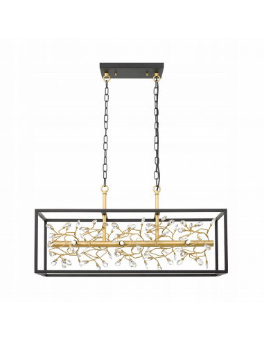 Lampa wisząca SPRING G9 w eleganckim czarnym i złotym kolorze - nowoczesny akcent do każdego wnętrza.