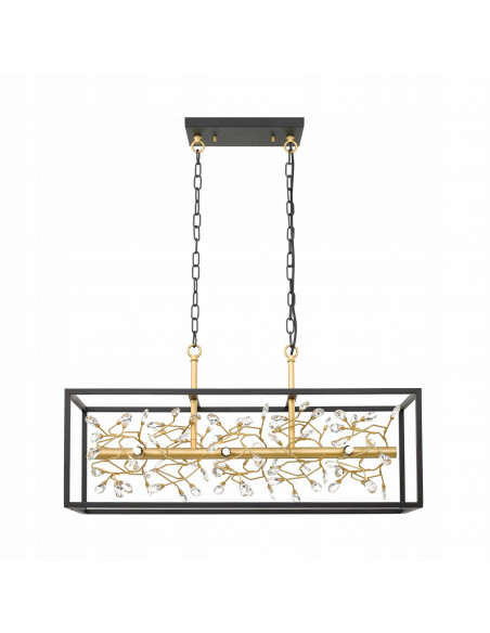 Lampa wisząca SPRING G9 w eleganckim czarnym i złotym kolorze - nowoczesny akcent do każdego wnętrza.