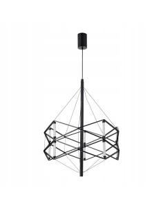 Nowoczesna lampa wisząca LED SPACE – elegancka konstrukcja w czarnym metalu do biura, jadalni i salonu 2