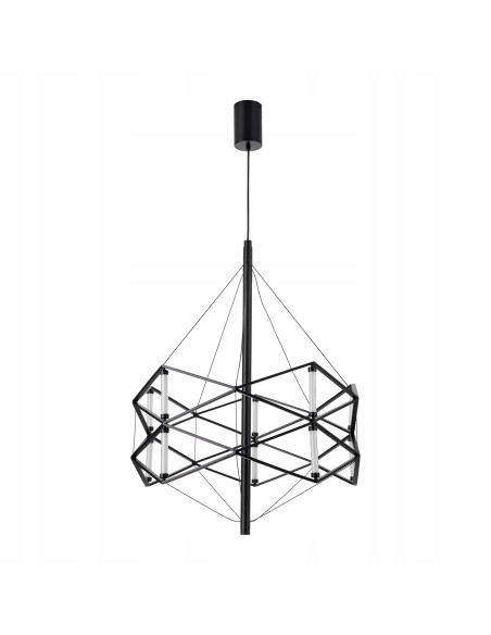 Nowoczesna lampa wisząca LED SPACE – elegancka konstrukcja w czarnym metalu do biura, jadalni i salonu