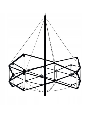 Nowoczesna lampa wisząca LED SPACE – elegancka konstrukcja w czarnym metalu do biura, jadalni i salonu