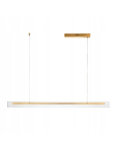 Lampa sufitowa LONGIN z prążkowanym szkłem i złotą listwą - nowoczesna elegancja do wysokich wnętrz 2