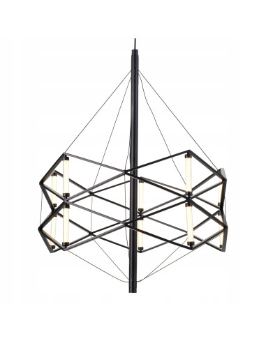 Nowoczesna lampa wisząca LED SPACE – elegancka konstrukcja w czarnym metalu do biura, jadalni i salonu