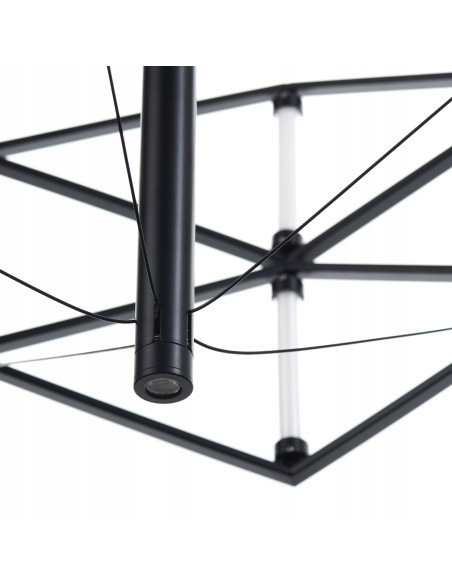 Nowoczesna lampa wisząca LED SPACE – elegancka konstrukcja w czarnym metalu do biura, jadalni i salonu